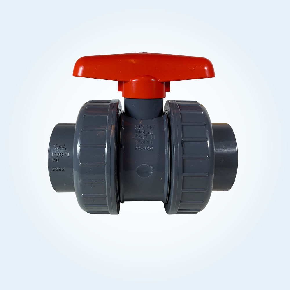 Kulventil i PVC för limning, 2-vägs, 50 mm (Procopi))