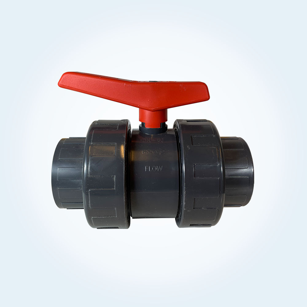 Kulventil i PVC för limning, 2-vägs, 63 mm