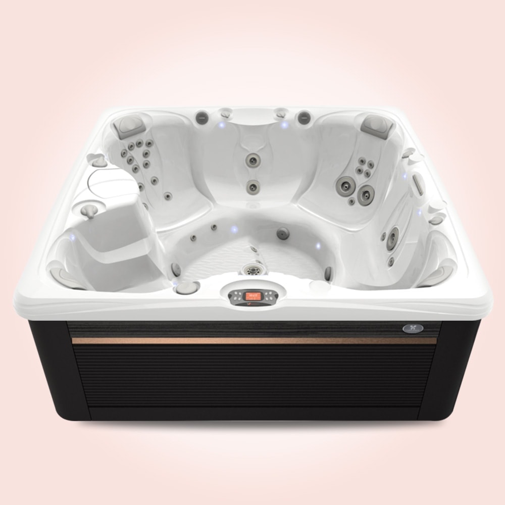 Produktbild på spabadet Salina från Caldera Spas med Arctic white insida och Java utsida