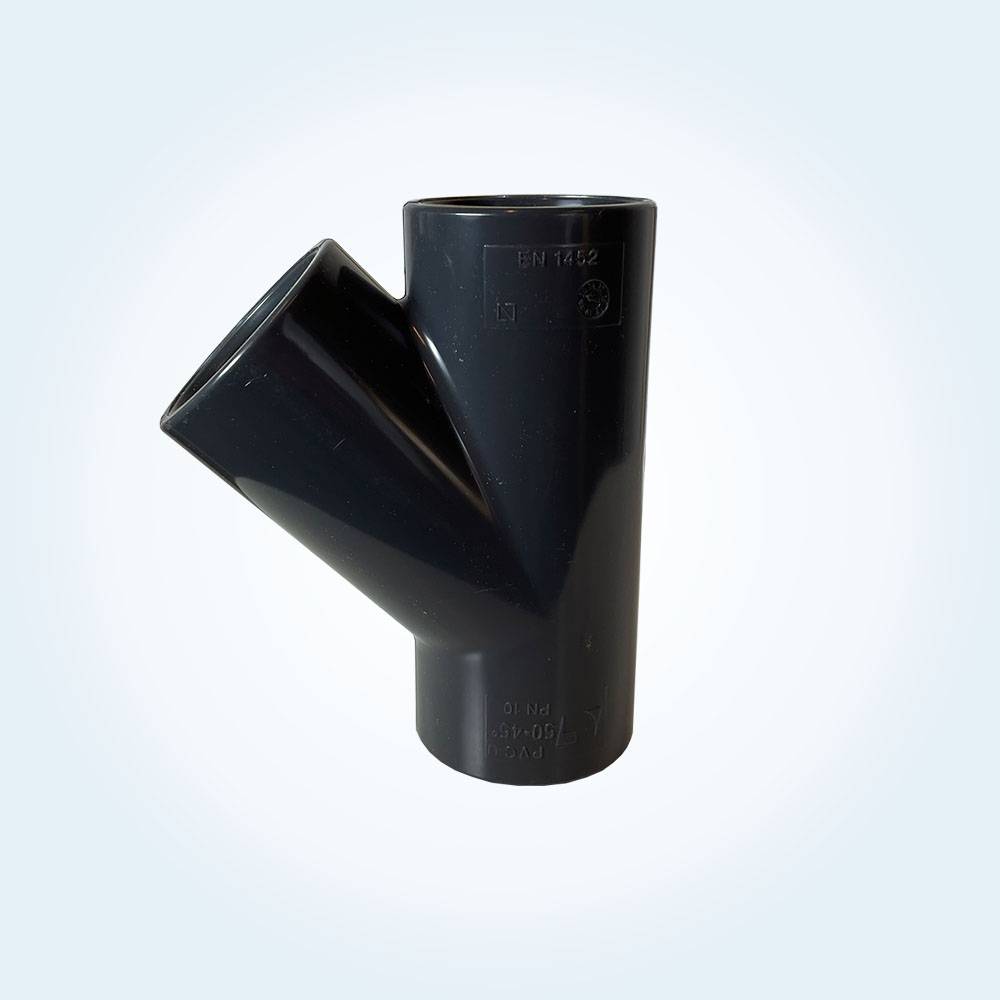 Tryckrör, Y-rör, i PVC, 45 grader, 50 mm