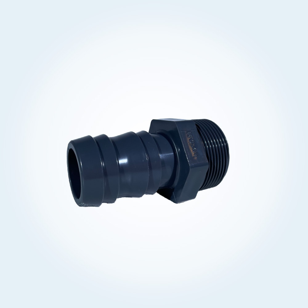Tryckrör slangnippel i PVC 1 1/2 tum x 38 mm