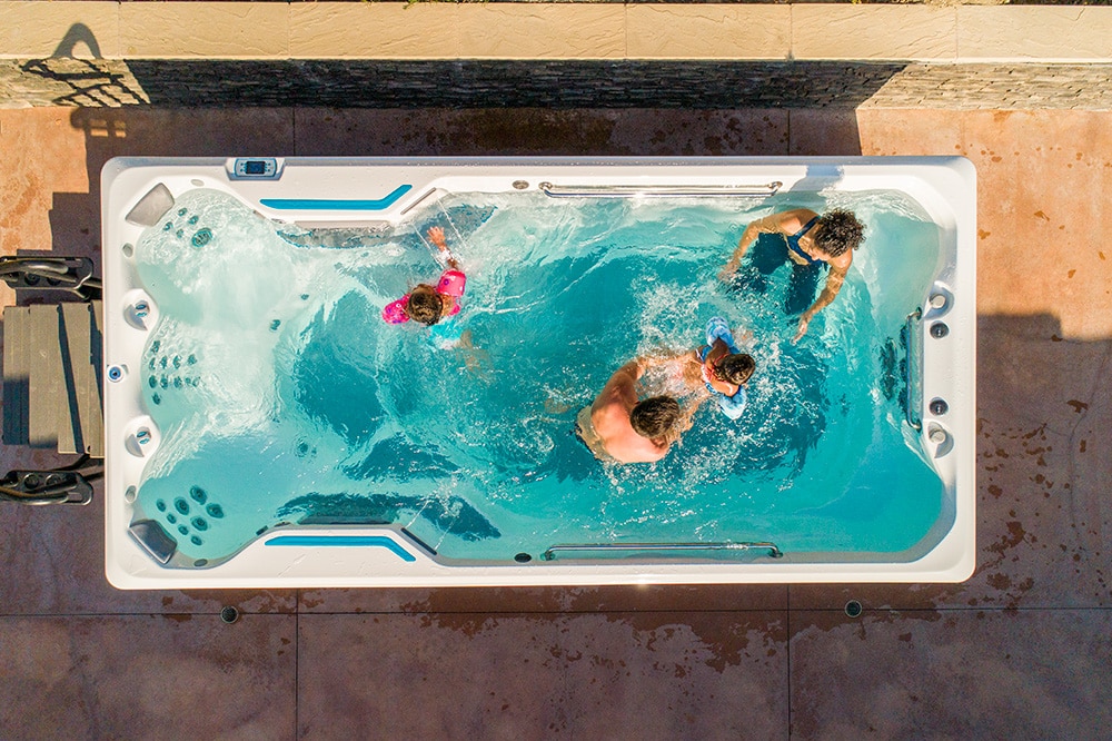 Toppvy av swimspat Endless Pools X500